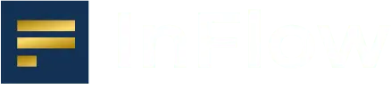 Abstract logo: dark blue square with three horizontal gold bars and a small gold square beneath, forming a stylized mark